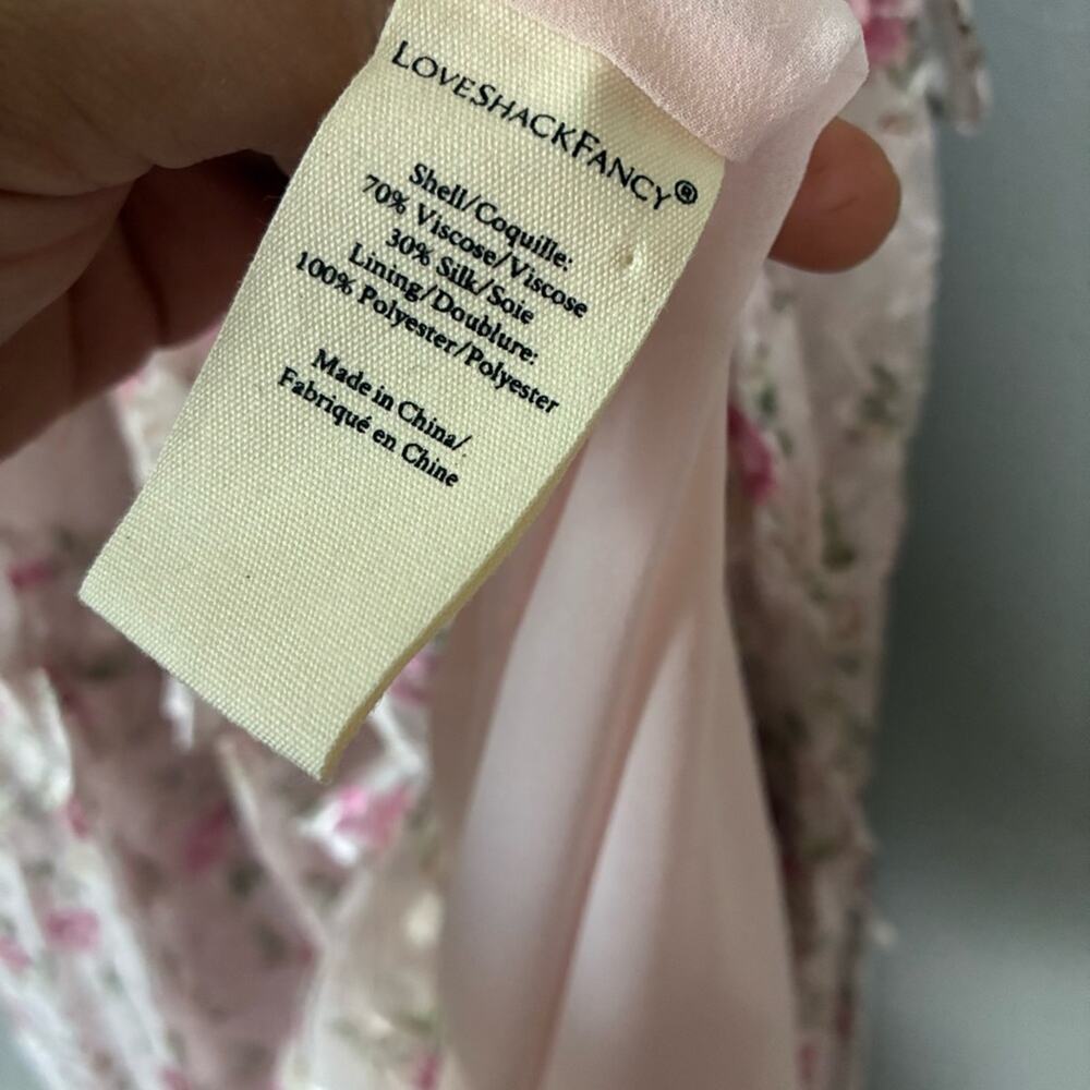 LOVESHACKFANCY Coquette Midi Dress | Lorencia Dress Silk Feminine Romantic  0/XS - Picture 10 of 13